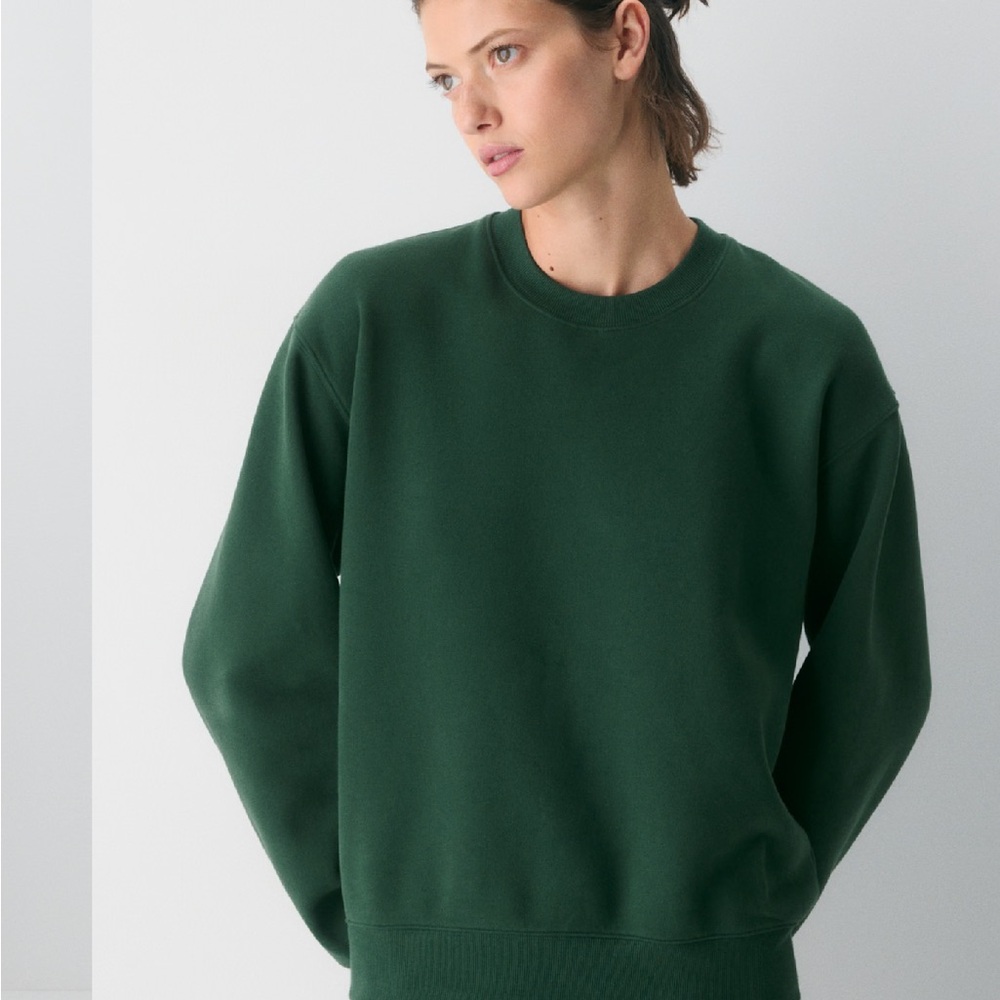 NWT Aritzia Deep Green Sweatfleece Crew